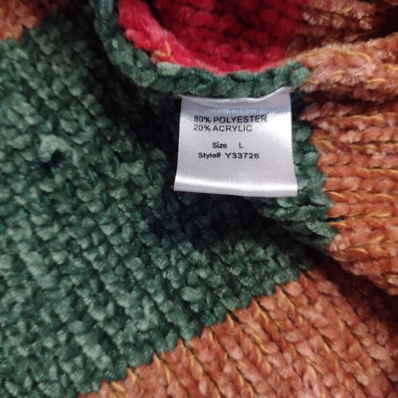 Women’s Woven Heart Multi-Color Striped Sweater – Size Large - Picture 5 of 15